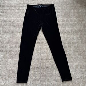 Eileen Fisher Velvet Legging Pant Women's S Black Pull On Elastic Waist Comfort